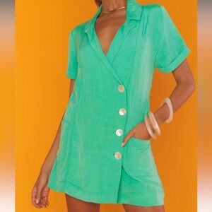 Show Me Your Mumu Teal Blazer Romper